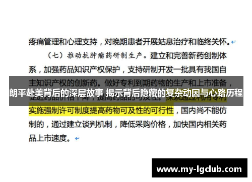 朗平赴美背后的深层故事 揭示背后隐藏的复杂动因与心路历程